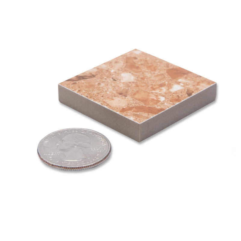 Riviera Octagon Garde Gris W/Taco 7-7/8 In. X 7-7/8 In. Porcelain Floor And Wall Tile, Gray/Orange