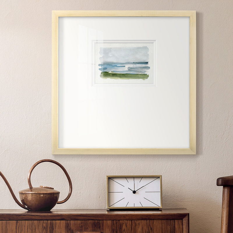 " Coastline Splash II " Painting Print, 21" H x 21" W x 1.25" D, Natural