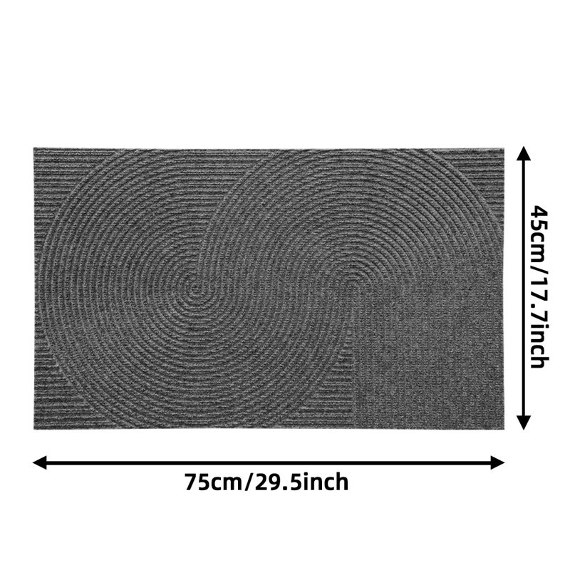 Non-Slip Low Profile Door Mat, 17" W x 30" L, Dark Gray