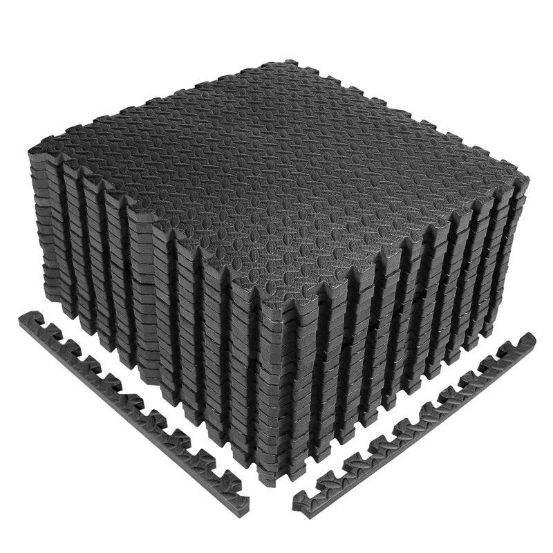 Tapis en mousse d'exercice extra épais et imbriqués, carreaux de plancher de gymnastique d'une épaisseur de 3/4 po (72 pieds carrés)