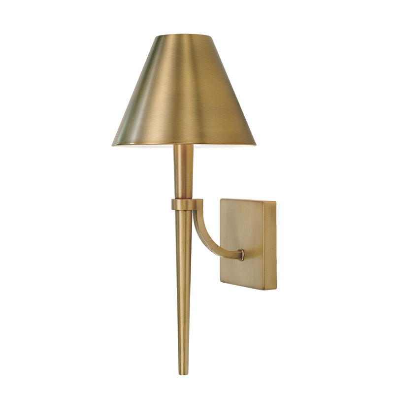 Edmont Steel Candle Wall Light, Aged Brass