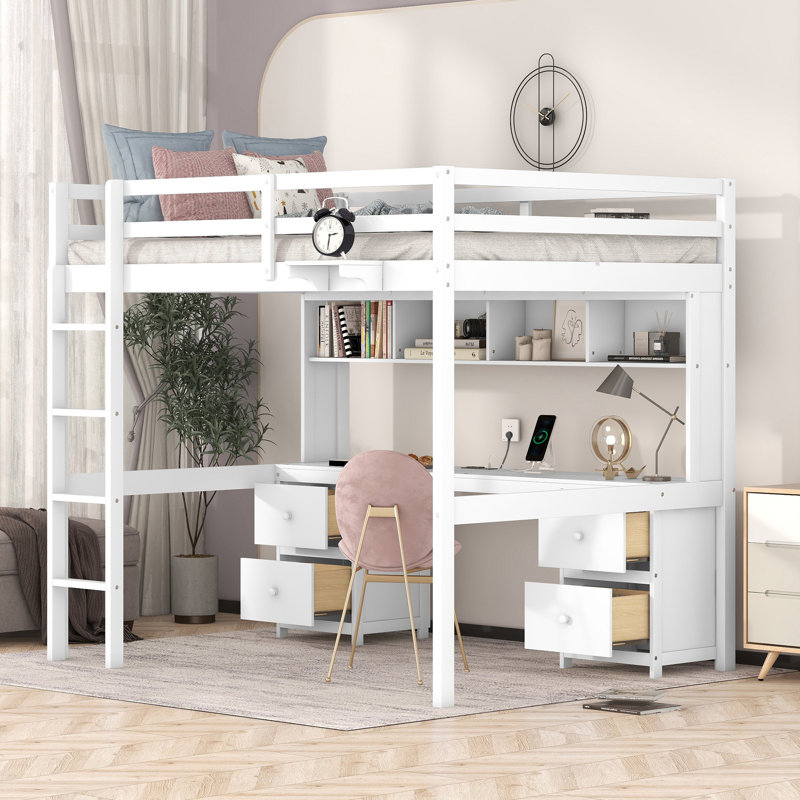 Lit mezzanine avec bureau