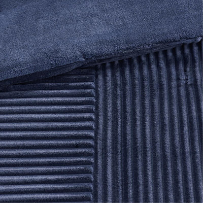 Bleu marine, coquille extérieure nervurée, intérieur solide lavable à la machine, comprend 1 et 2 taies décoratives bleu marine, extérieur doux, intérieur, avec