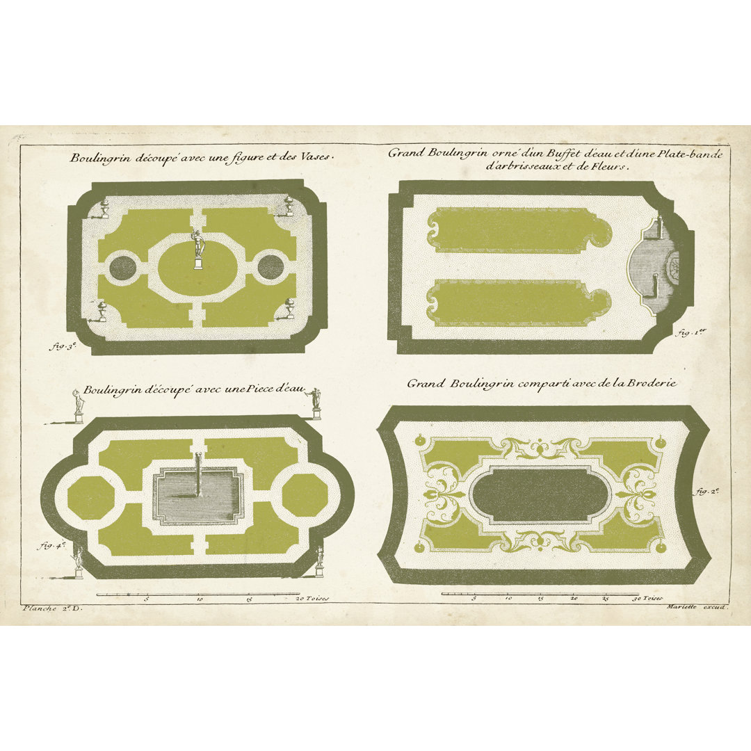 Leinwandbild European Garden Design V von DeZallier d'Argenville