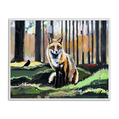  Fox in Forest Trees Framed Giclee Art by Adam Swanson