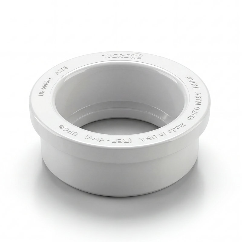 6 in. x 4 in. White PVC DWV Flush Bushing, Hub x Spigot Reducing Fitting for Drain, Waste & Vent System (10-Pack)
