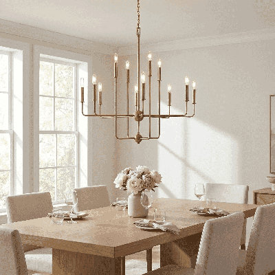 Lustre linéaire à intensité variable 12 lumières Treyvion