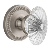Grandeur Newport Rosette Single Dummy with Burgundy Crystal Door Knob