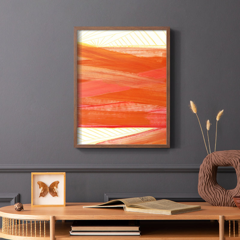 Warm Rays II Framed Print - Solid Wood, Brown, 10" H x 8" W