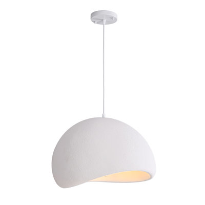 Jimyah 1- Light White Polystyrene Unique/Statement Modern Pendant