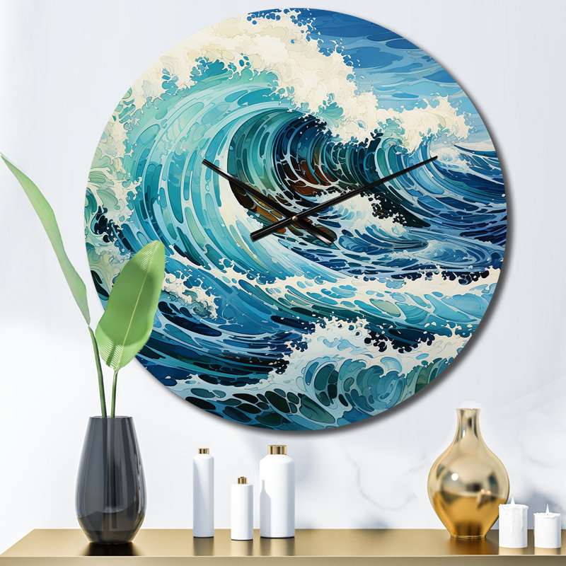 Horloge murale côtière Waves Of Wonder VII, Petit