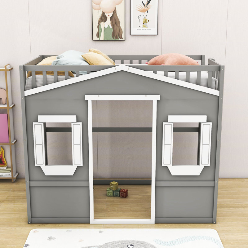 Lit mezzanine Baresthon par Harper Orchard, Simple, Gris / blanc