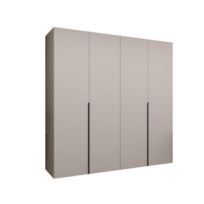 Manufactured Wood Wardrobe, cashmere + handles: black