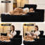 Méridienne 66,92 po Cloud-Like Sleeper - Revêtement en velours côtelé inspiré de la fourrure avec porte-gobelets, aucun assemblage requis-334023034