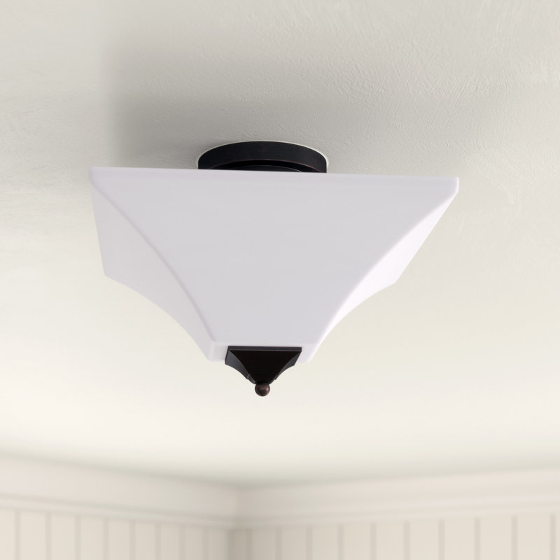 Weedman Glass Flush Mount, Oil Rubbed Bronze