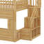 Lit mezzanine double en bois avec lumière intégrée et tablette ouverte, maisonnette avec toit et fenêtre-1815710652