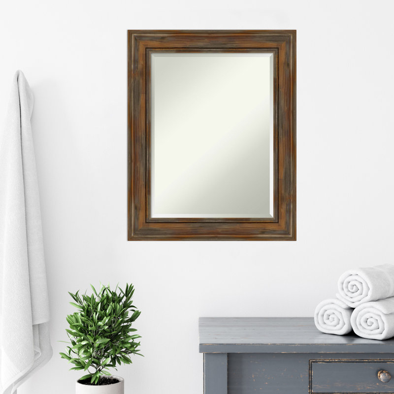 Tico Flat Mirror, 30" H x 24" W, Brown