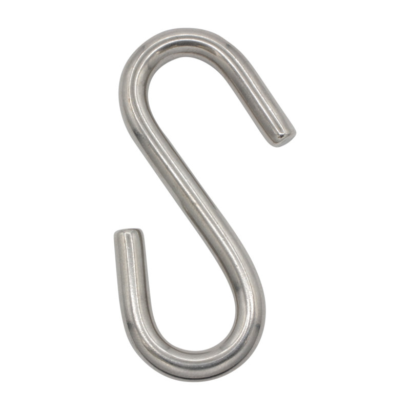Stainless Steel Standard S Hook, Stainless Steel, 2.17" H x 1.18" W x 0.2" D