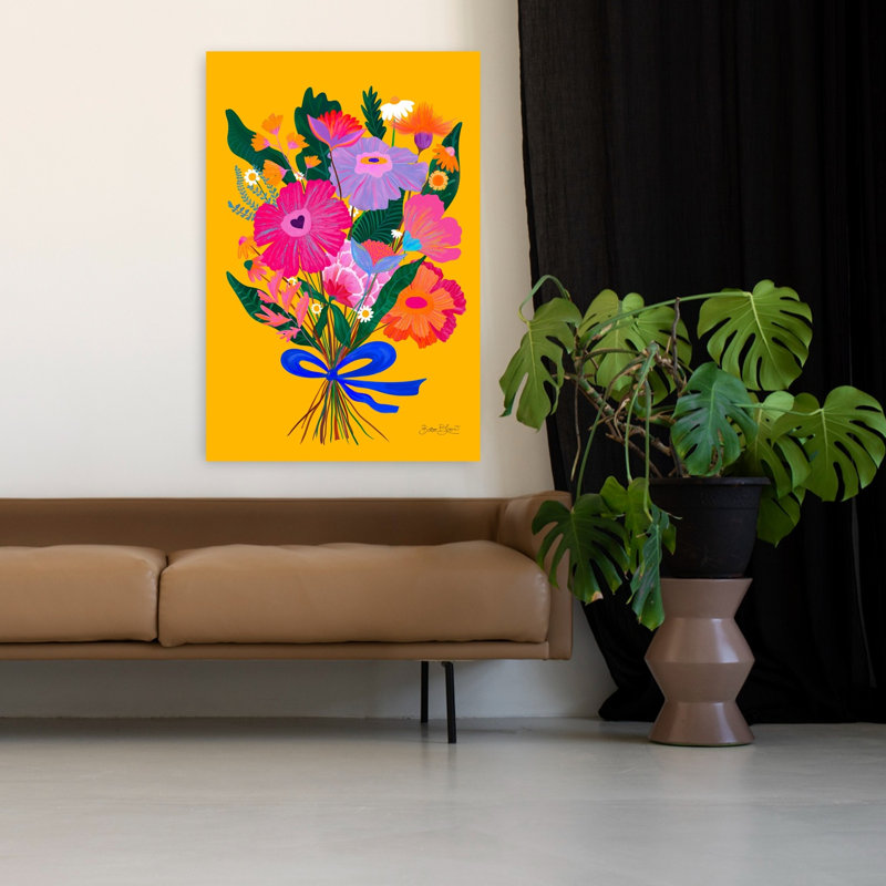 Art contemporain, art floral, H 48 po x l 32 po
