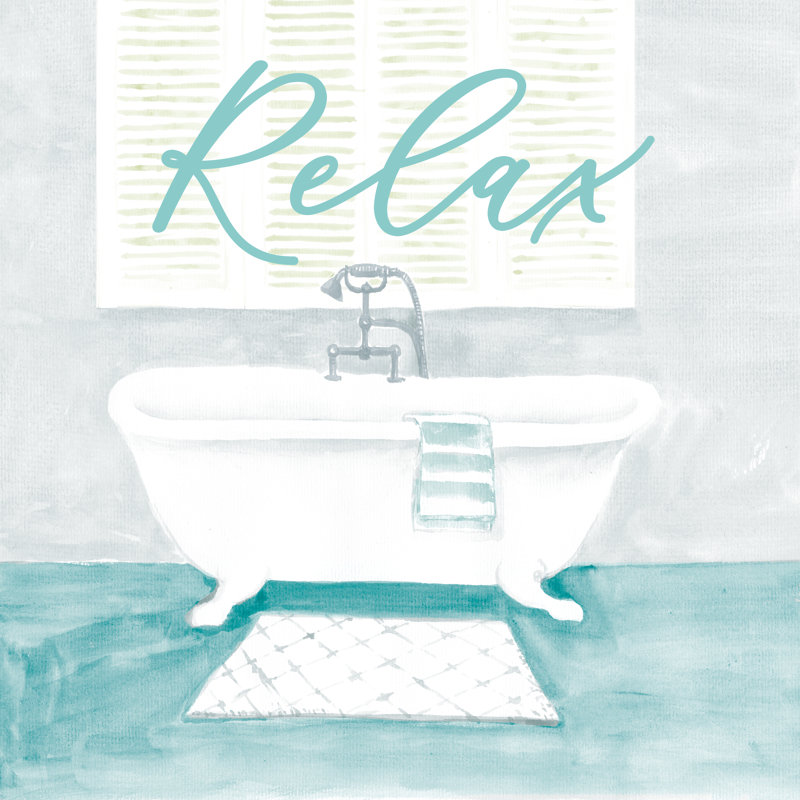 Relax Bathroom Tub - Wrapped Canvas Print, 122cm H x 122cm W