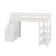 Lit surélevé avec tablettes, escalier de rangement, mini garde-robe et éclairage DEL-770847447