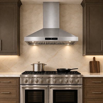 Hotte murale VENFAN 122 cm (48 po), débit d'air de 1000 pi³/min, en acier inoxydable, avec commandes tactiles et gestuelles, ventilateur d'extraction de cuisine à 4 vitesses avec éclairage DEL, fonctionnement silencieux (60 dB).