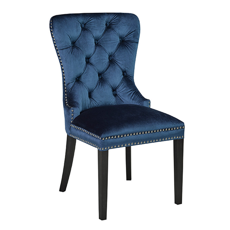 Chaise d'appoint capitonné à losanges Scipio, Bleu