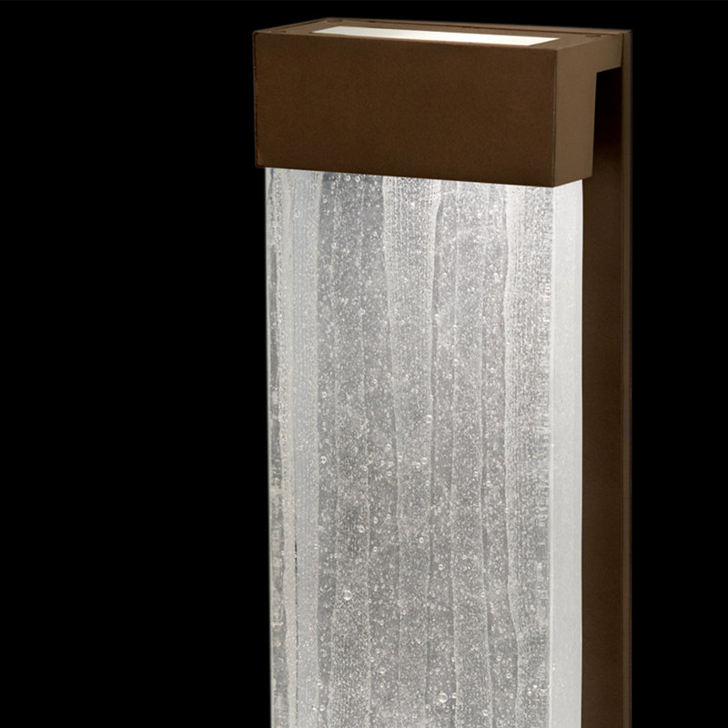 Plafonnier encastré Crystal Bakehouse, Transparent, Bronze, H 24 po x l 7 po