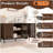 Farmhouse 47 in. W Sideboard Buffet Accent Storage Cabinet with Strip Skeleton Door and Adjustable shelves