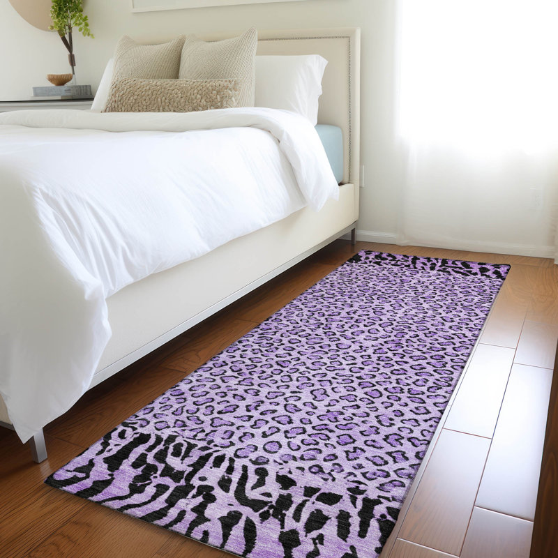 Tapis mauve intérieur / extérieur lavable à la machine Claudian ACN1230, Tapis de couloir 2 pi 3 po x 7 pi 6 po