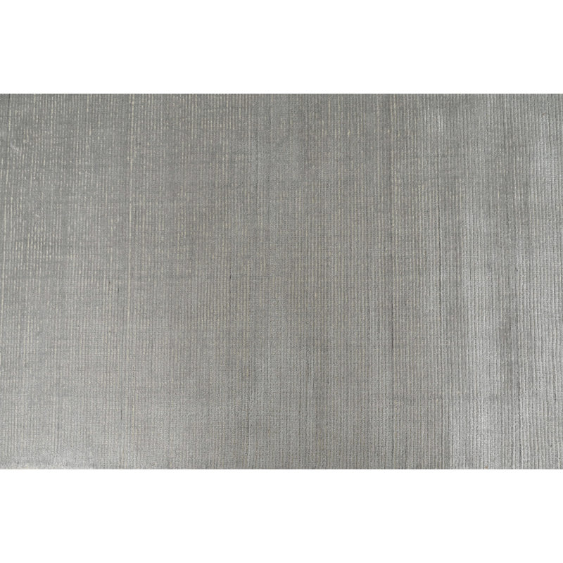 Tapis gris / argent tissé à la main de haute qualité, Rectangle 6 pi x 9 pi