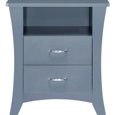 23,82 po Table de chevet haute gris avec 2 tiroirs - Espace de rangement dans la chambre à coucher