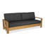 Soho 85" Wide Outdoor Teak Reversible Patio Sofa with Dusk Cushions