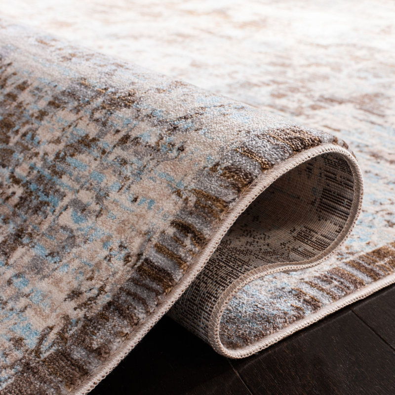 Tapis beige / gris / bleu Johnsville, Rectangle 4 pi x 6 pi