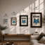 Kitsune Spirit Art Deco - Framed Print-490320594-490320606