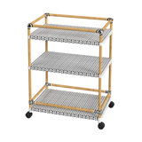 Tobias Outdoor 3- Tier Rattan and Metal Bar Cart