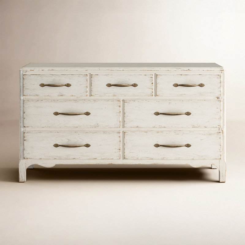 Alcy Seven Drawer Dresser, Cream/Beige