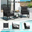 Ensemble de 3 chaises berçantes d'extérieur en rotin avec table d'appoint à 2 niveaux pour jardin