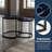 Nesting Round Coffee Tables Set of 2 with Gold Metal Frame – Marble-Pattern MDF Tops, Modern Industrial Accent Tables for Living Room, Bedroom, or Apartment-1023006683