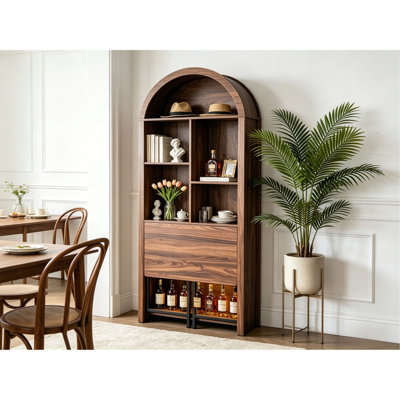 Grande bibliothèque arquée, bureau de bricolage pliant, bureau convertible caché en bibliothèque, bureau de coiffeuse, bureau pliable avec rangement, bureau de disparition pour petits espaces, armoire à vin de salon, bureau à domicile