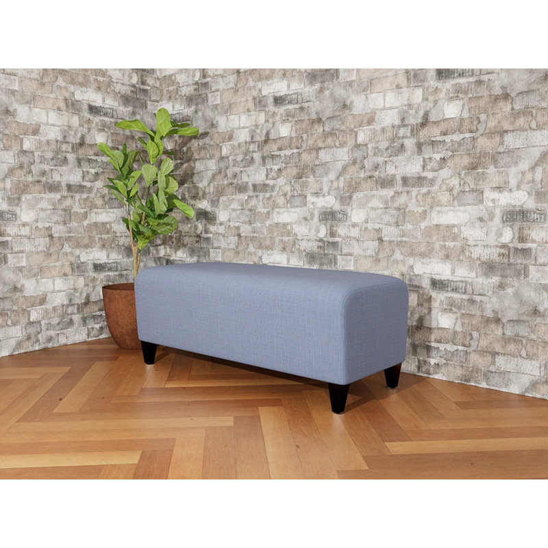 Banc de réception Ravenna, Bois noir, Chambray bleu marine clair