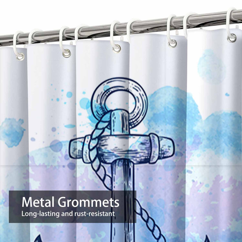 Rideau de douche imperméable avec 12 crochets, 72" L x 84" W