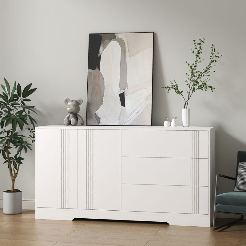 Sideboard Buffet Cabinet with Storage, White
