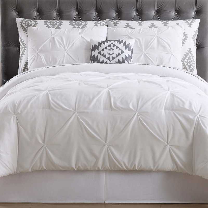 Pueblo Modern & Contemporary Polyester Comforter, White, Full Comforter + 7 Additional Pieces