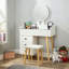 4 Drawer LED Mirror White Dressing Table & Stool Set