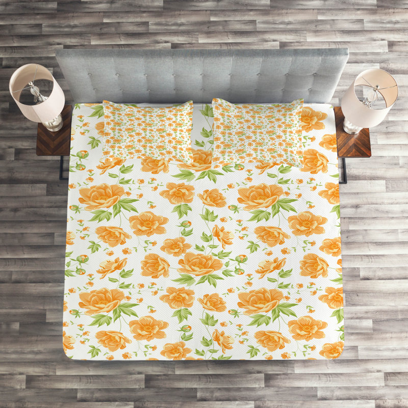 Polyester Floral Coverlet