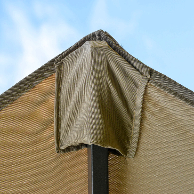 Parasol d'extérieur rectangulaire en acier 15 'Tayab, Brun