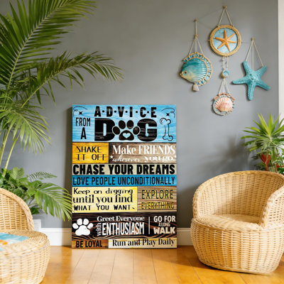 Funny Dog Saying, Built-in Back Wood Frame Wall Art, 30L x 20W