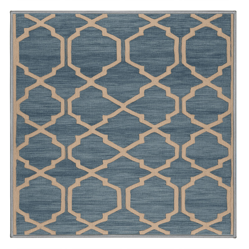 Tapis gris en treillis lavable à la machine, Carré 3 pi