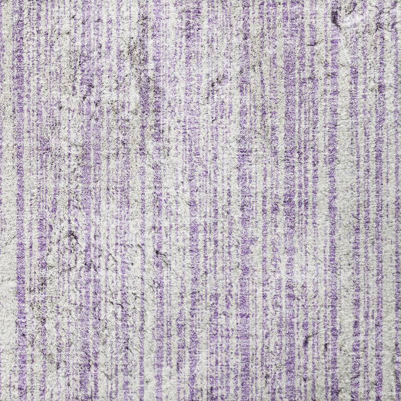 Tapis à rayures Shaggy Dream lavable à la machine de qualité supérieure, Lavender, 10' x 14'